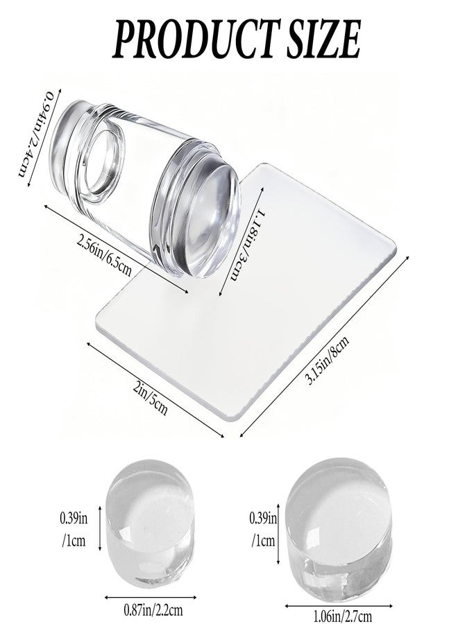 IVICOO French Tip Tool Nail Stamper,Silicone Nail Design Tools,Double Headed Clear Printing Tool with Lid,Two Piece Set with Scraper Suitable for DIY Nail Art Design - Image 2